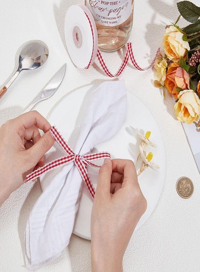 سكويشي لفتان من الشريط، شريط بنقشة مربعات غينغهام لتغليف الهدايا، والمشاريع اليدوية، وديكور المنزل، وإكسسوارات الشعر، وشرائط حمراء وزرقاء للأعمال الحرفية وباقات الزهور. - Image 5